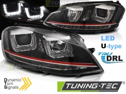 HEADLIGHTS U-LED LIGHT DRL BLACK RDD LINE SEQ fits VW GOLF 7 11.12-17